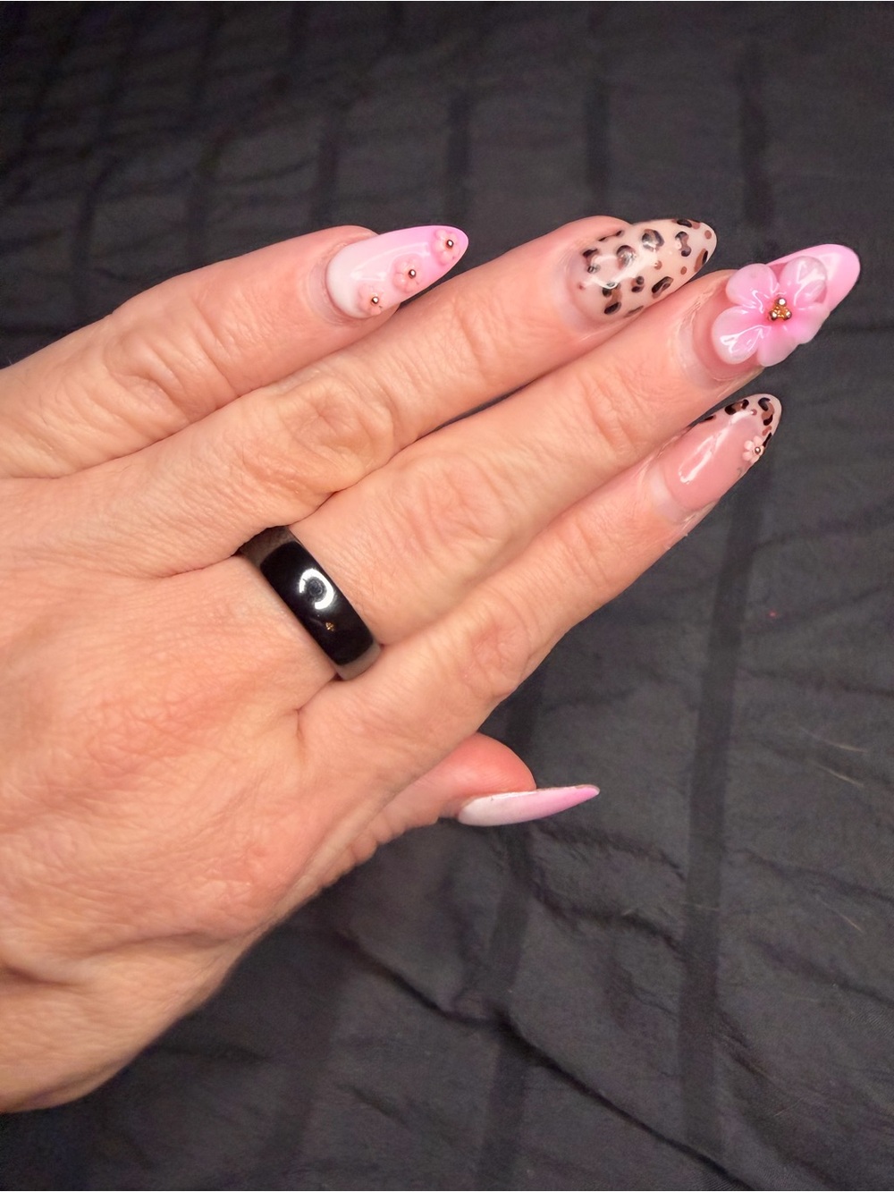 Black Ceramic Band Ring Size 8